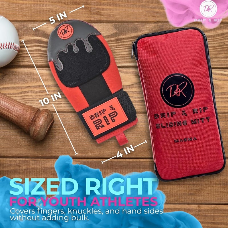 Drip & Rip Sliding Mitt Youth for Baseball & Softball - Ice Cream Sliding Mitt Design with Hand Protection - Base Running, Breathable, Durable, Ambidextrous - Ages 10+ - Image 5